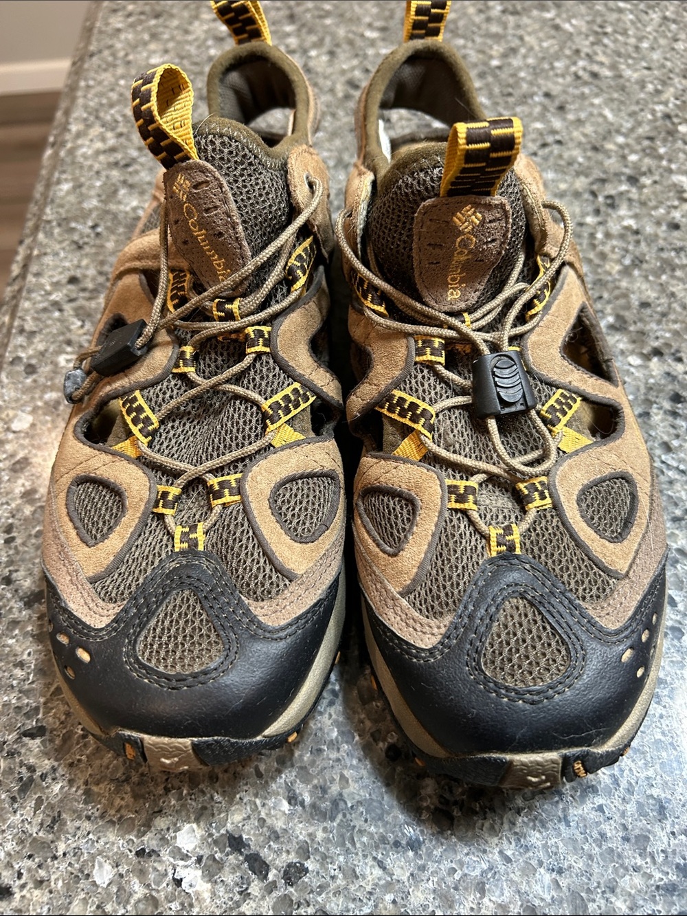 Columbia Brown and Yellow Men's Outdoor Sandals
